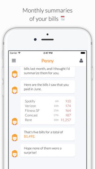 penny-chatbot-app-képernyő-példa