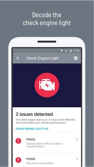automatic-car-maintenance-app-issues-report-screen